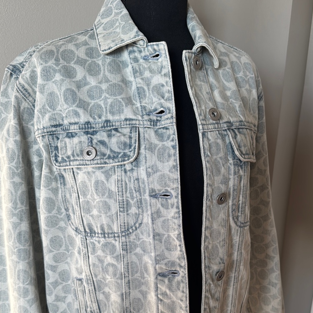 Coach Denim Jacket with Monogram Pattern. Offers welcome - Picture 2 of 8